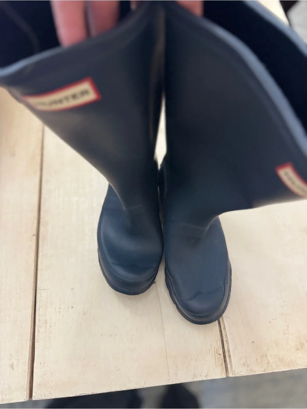 Hunter Tall Rain Boots - Navy- Youth 2